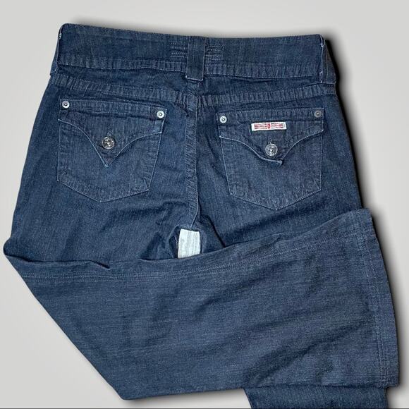 HUDSON DARK WASH CROPPED FLAP POCKET BLUE JEANS SIZE 28 - Picture 2 of 10